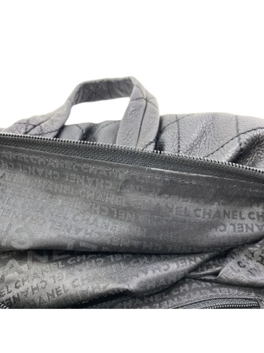 Chanel le Marais Bohler Mini Boston Quilted Silver Bag Calf